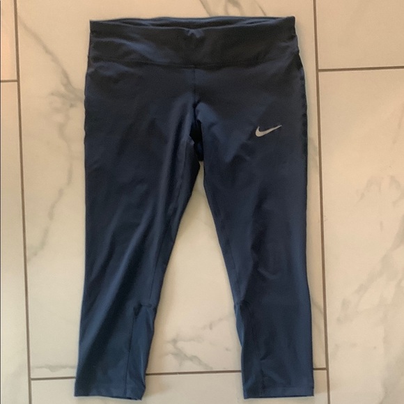 Nike Pants - Nike Blue Athletic Capris with Elastic Waistband